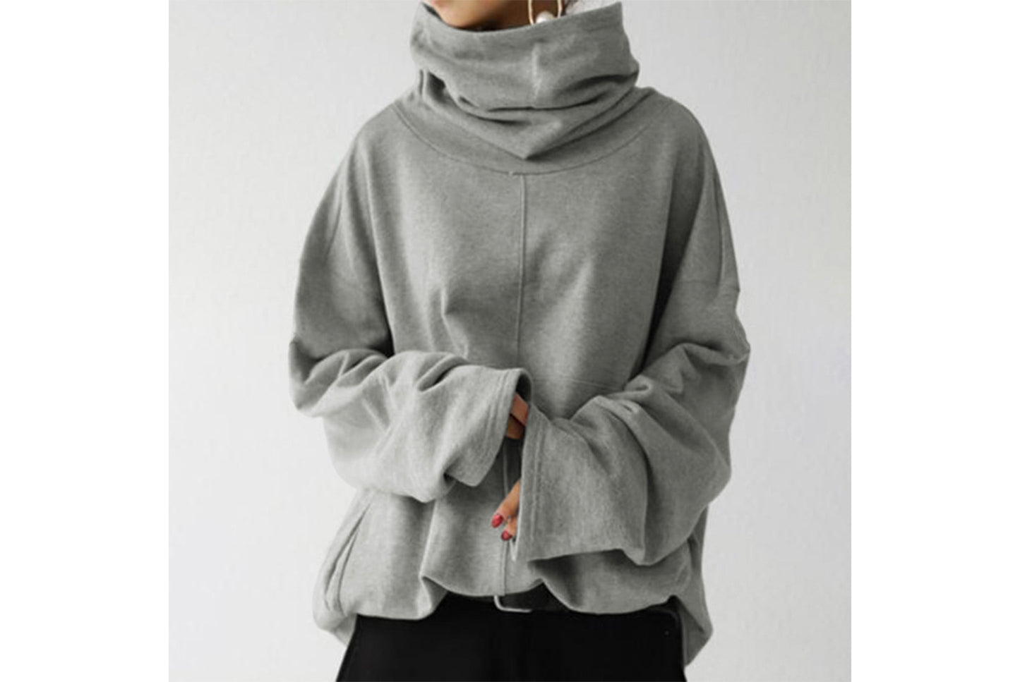 Women's Autumn/Winter High-Neck Pullover Sweatshirt