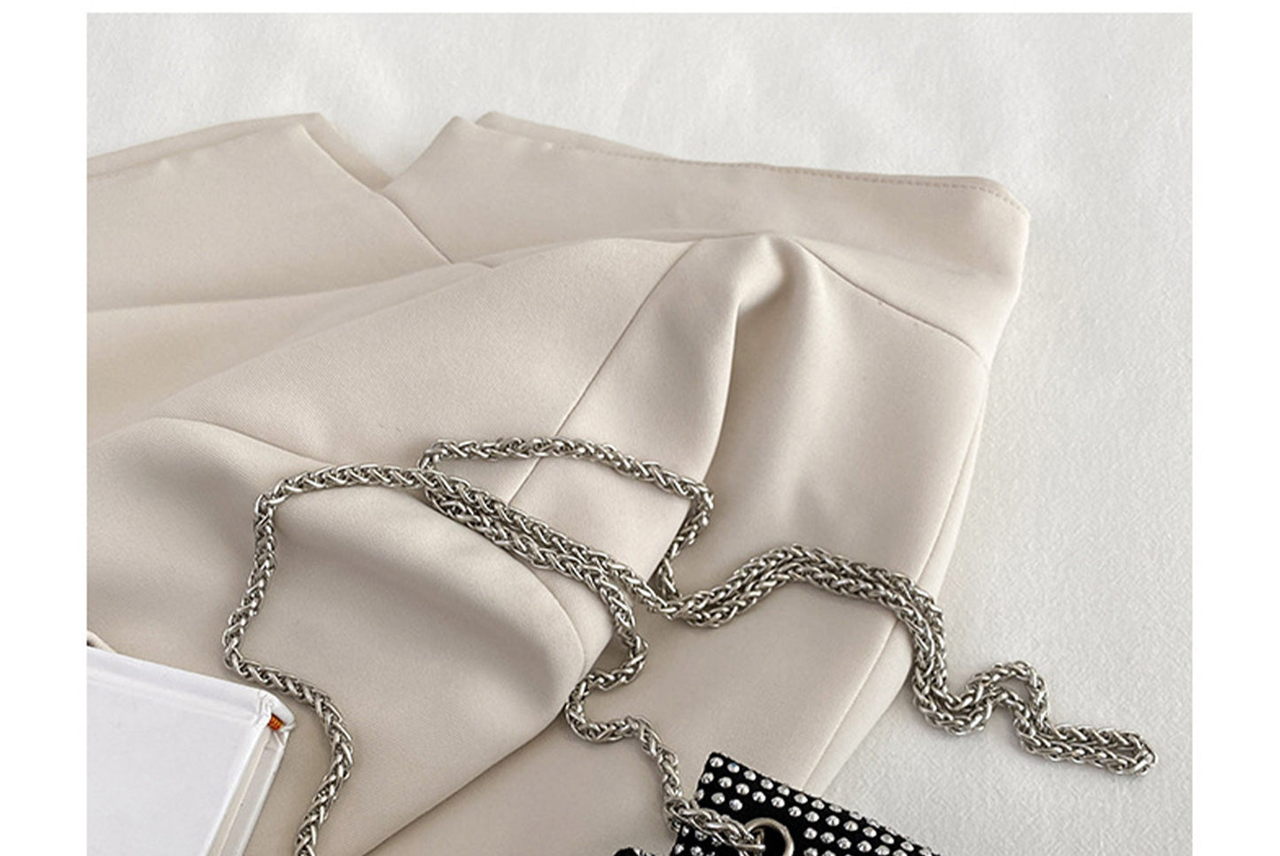 Rhinestone-Studded Drawstring Evening Bag