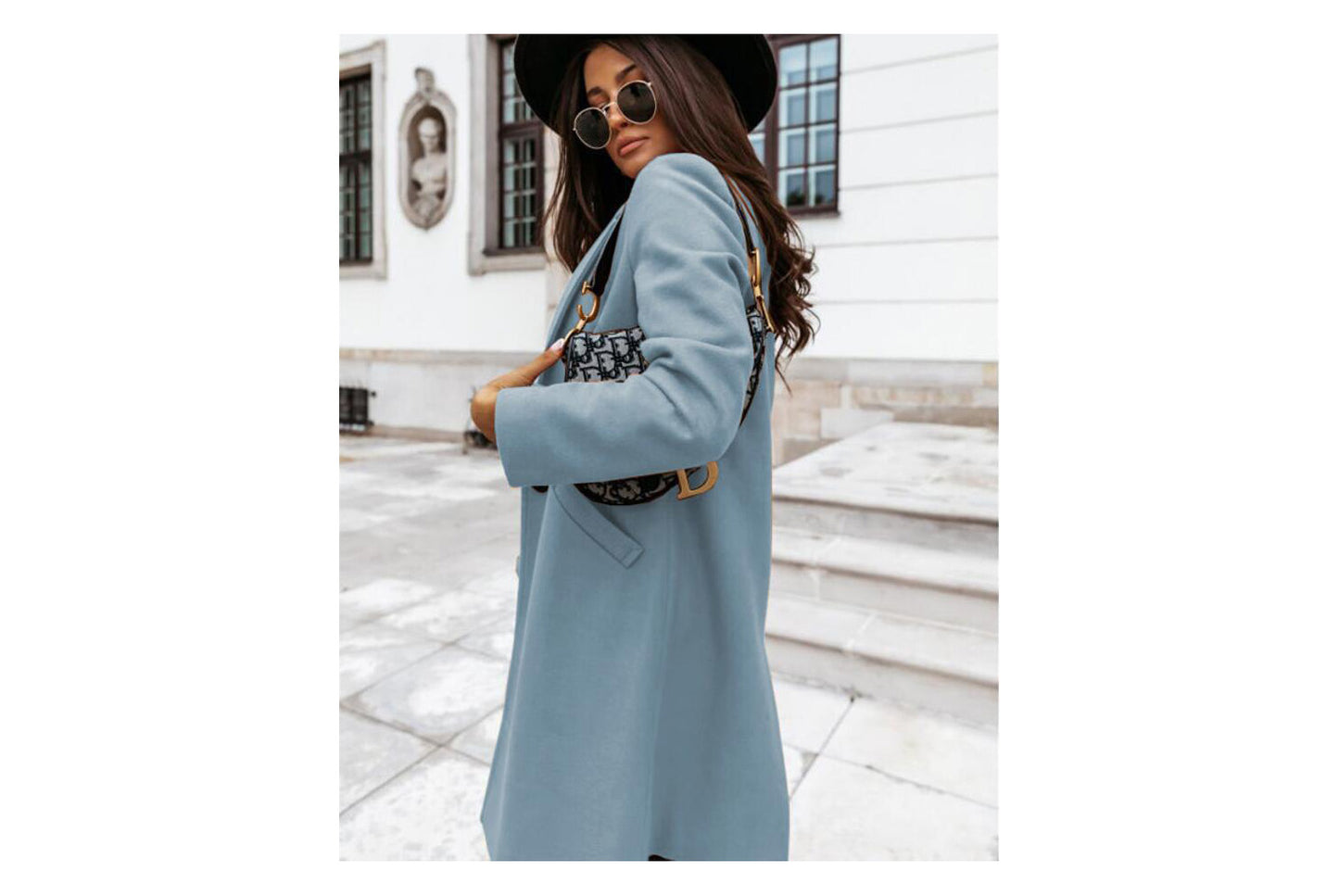Solid Color Lapel Wool Coat
