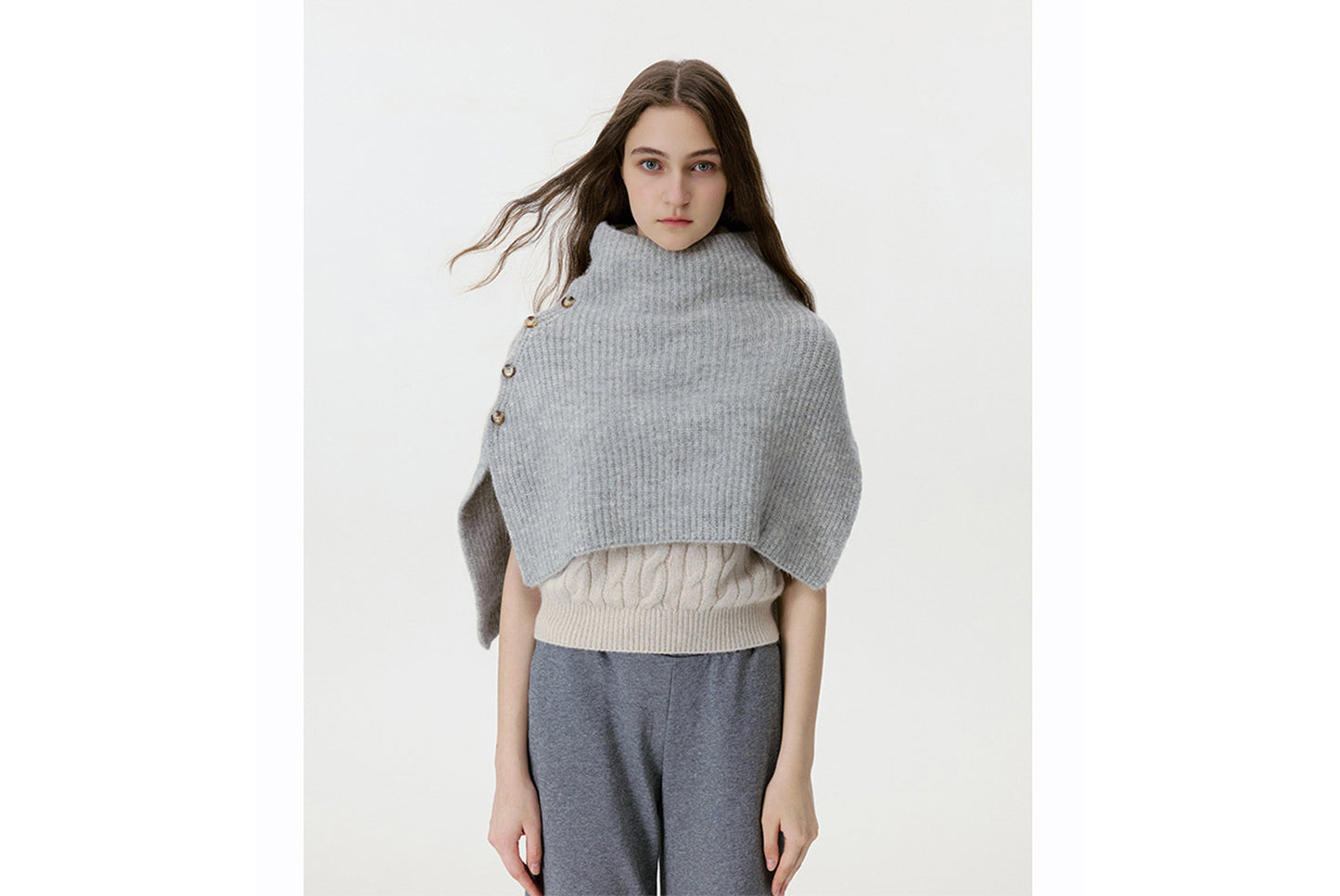 Knitted Button-Down Shawl