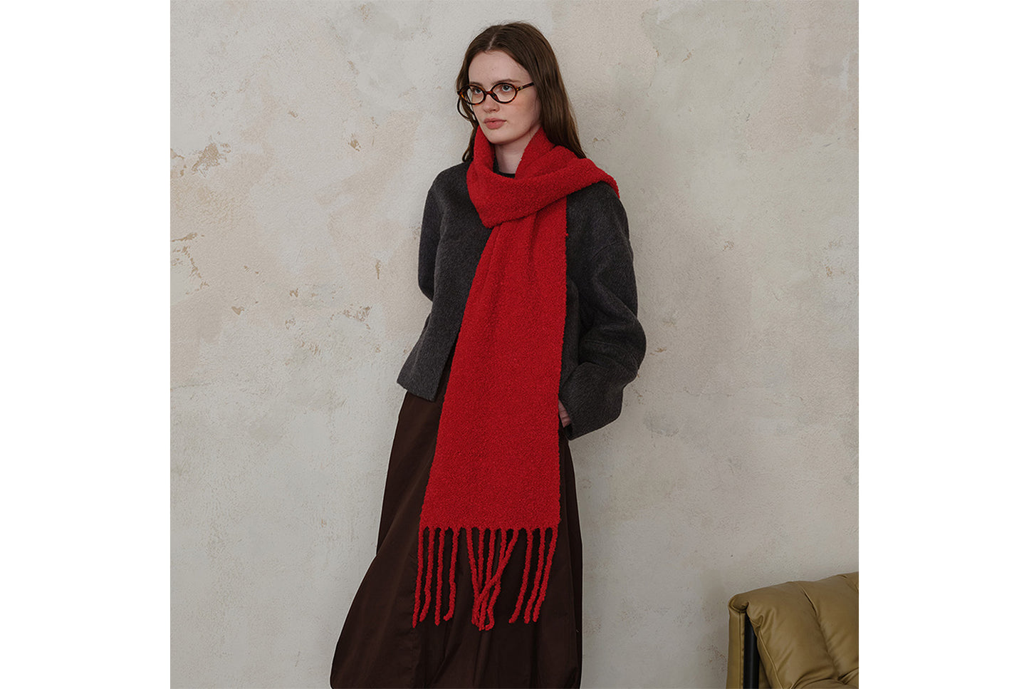 80% Wool Tassel Scarf