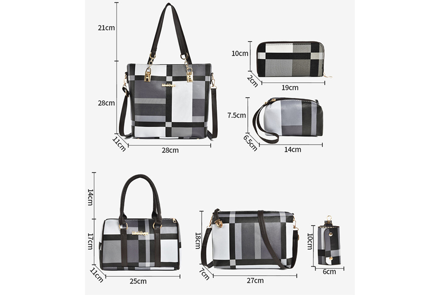 Six-Piece Crossbody/Shoulder Bag Set