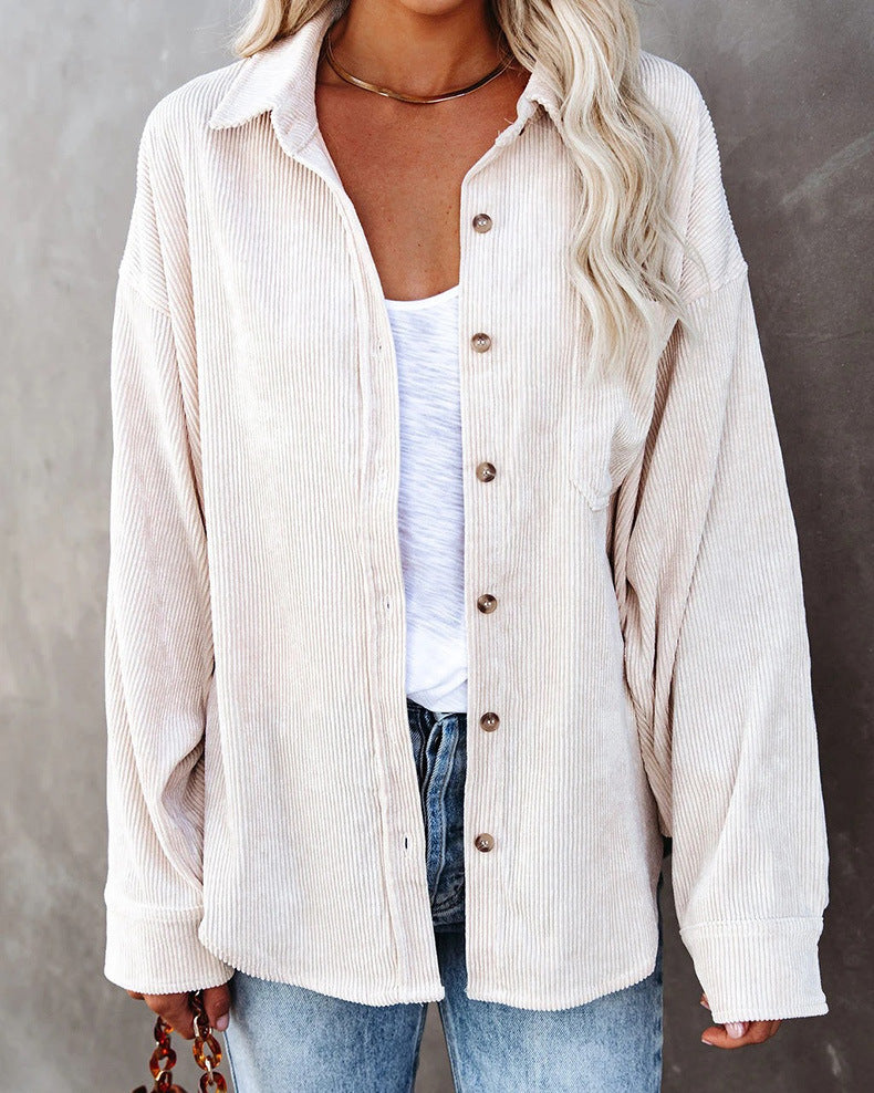British Style Striped Shirt Jacket