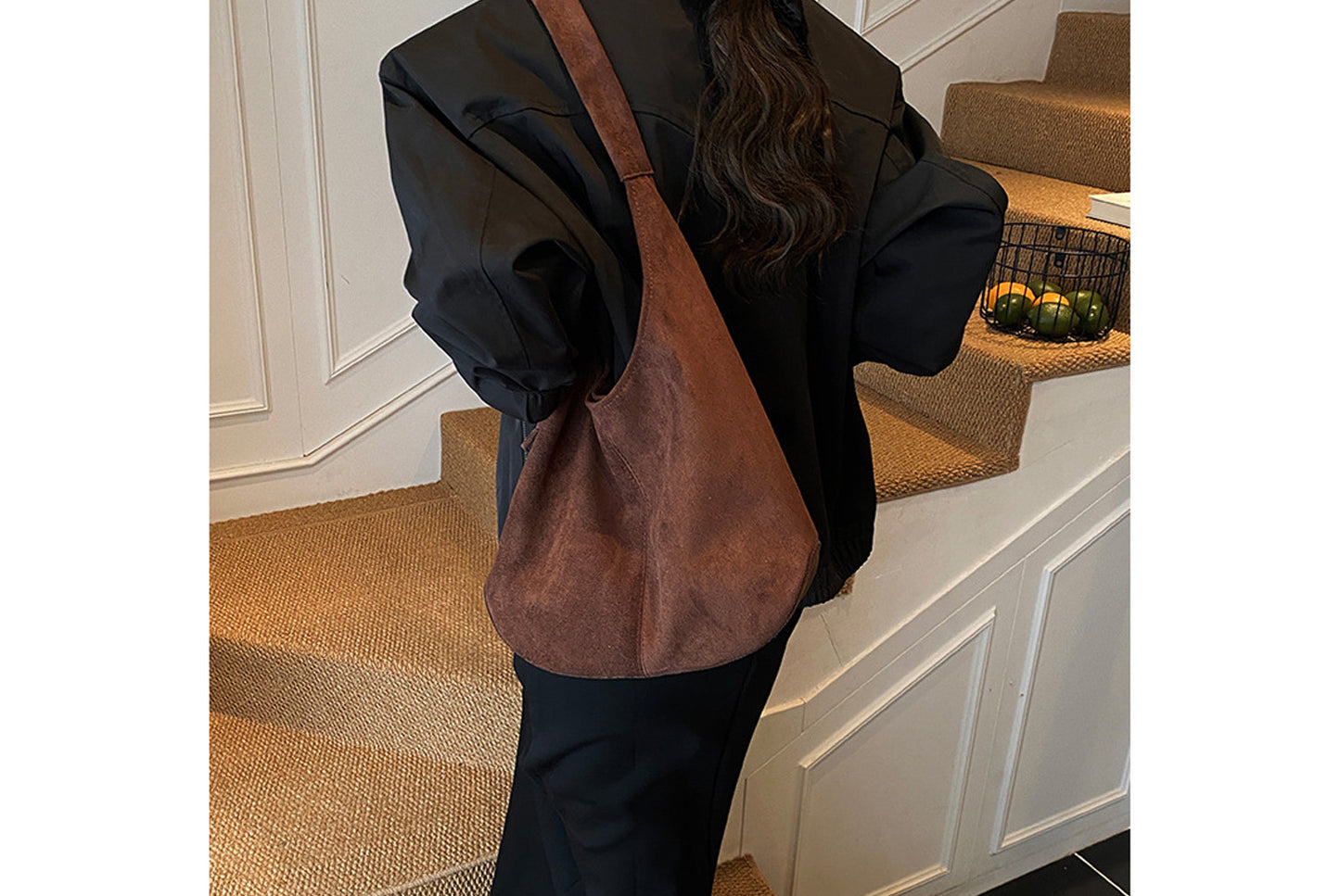 Retro Suede Bucket Bag