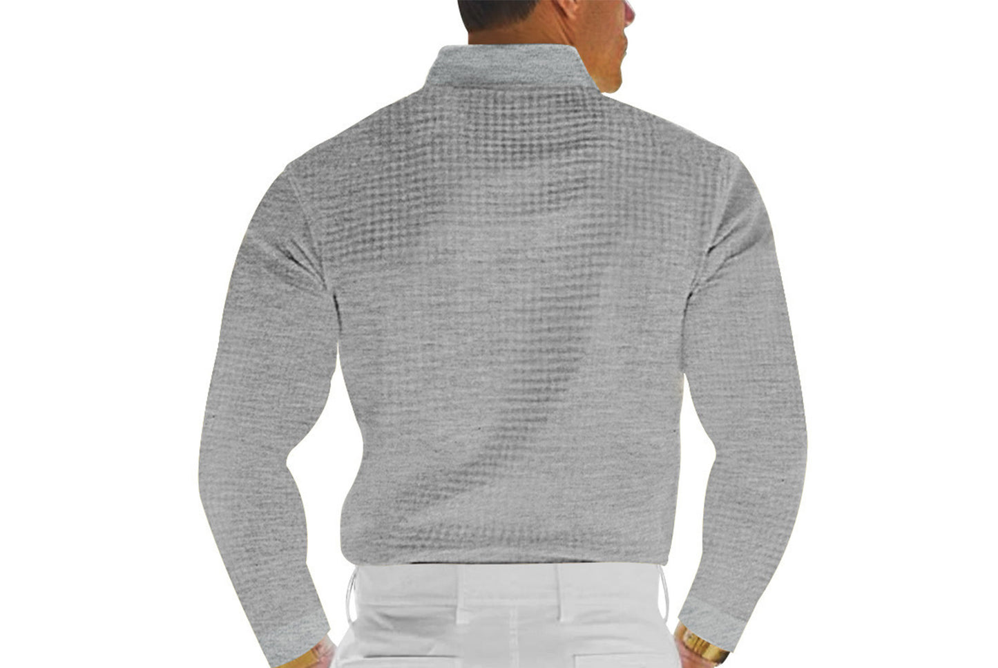 Men's Waffle Knit Polo Shirt
