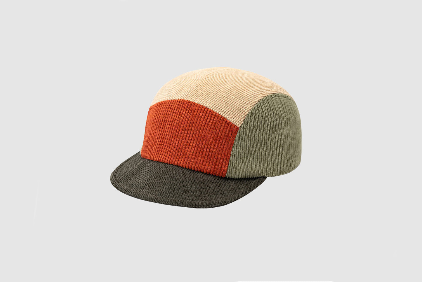 Corduroy Color-Blocked Five-Patch Cap, 2-Pack