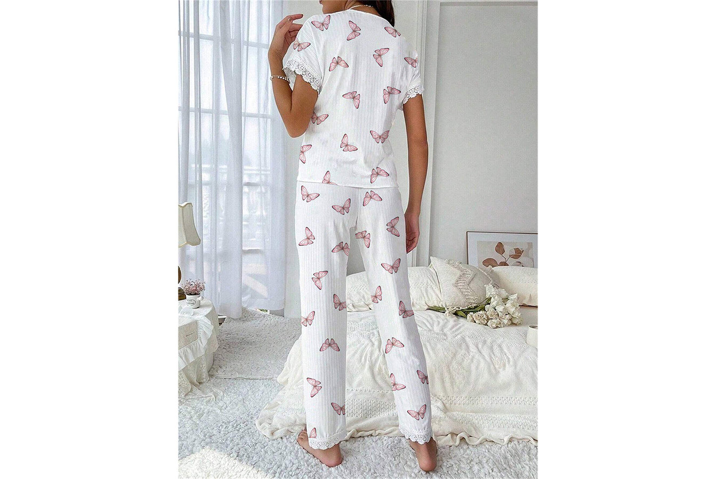 Ladies' Cherry Print Home Wear  Set