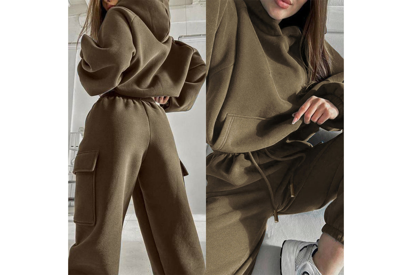 Women's New Fashionable Sporty Casual Hoodie Set