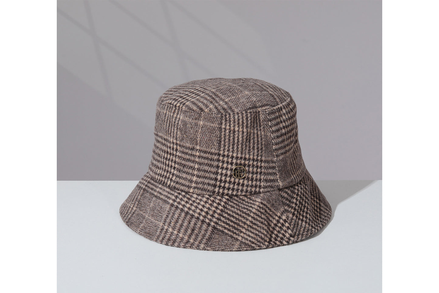 Retro Plaid Wool Bucket Hat