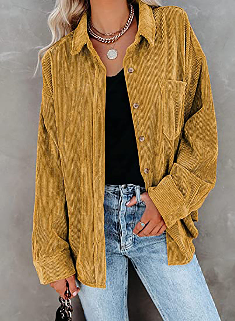 British Style Striped Shirt Jacket