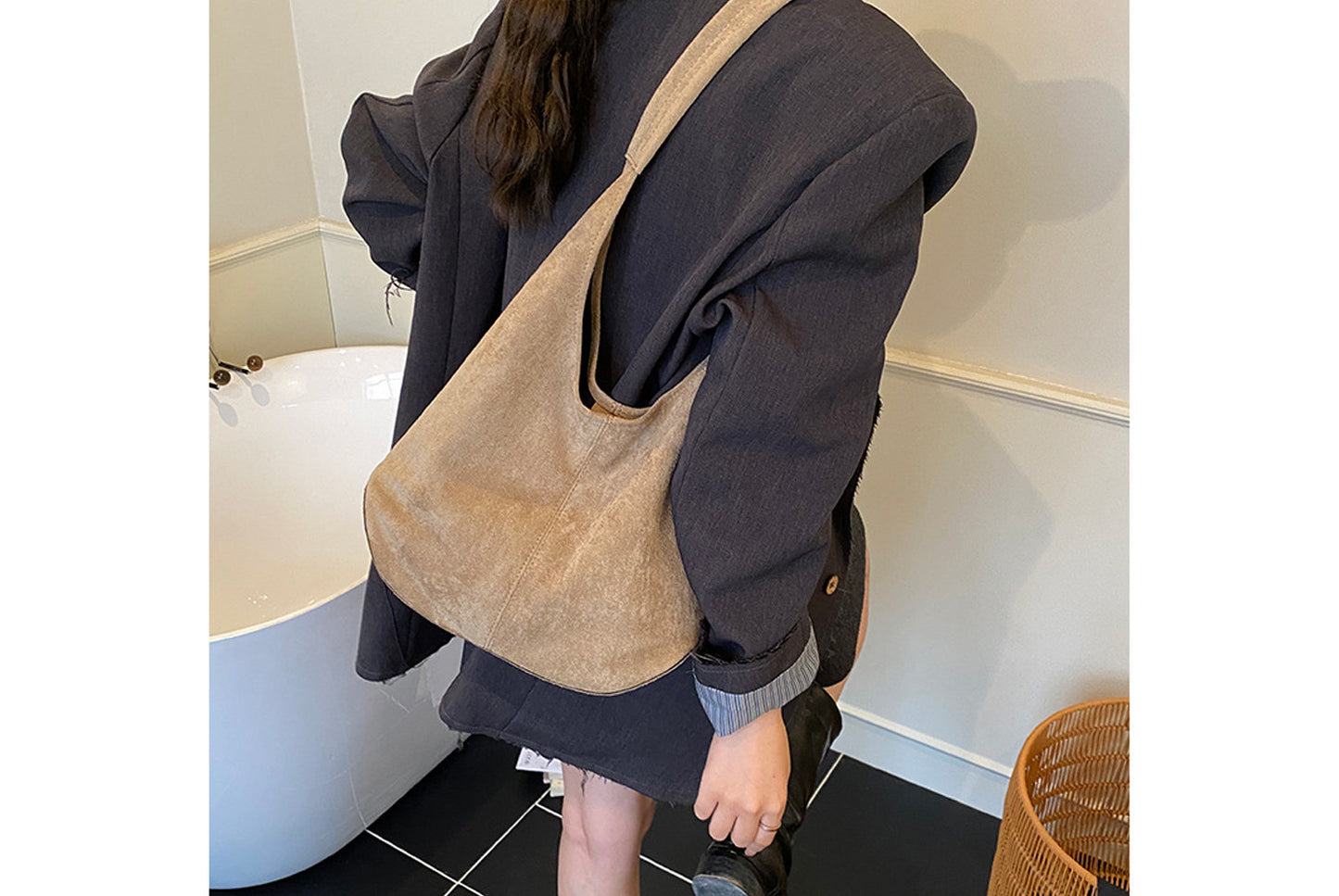Retro Suede Bucket Bag