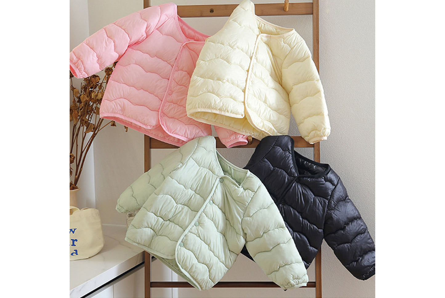 Lightweight Down-Filled Cotton Jacket for Boys and Girls