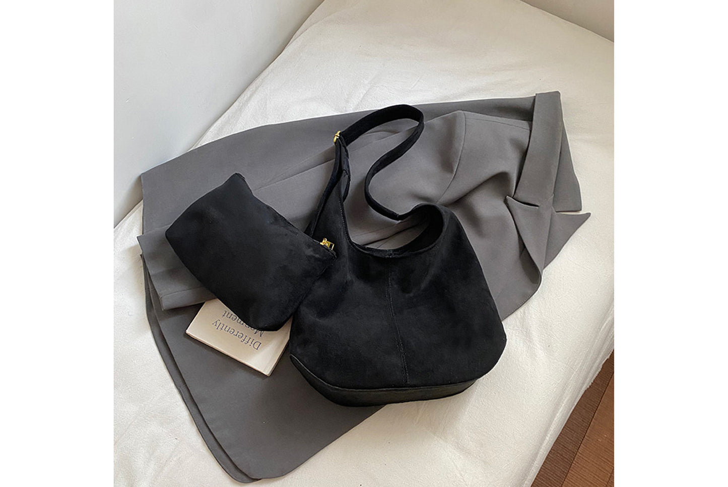 Retro Suede Bucket Bag