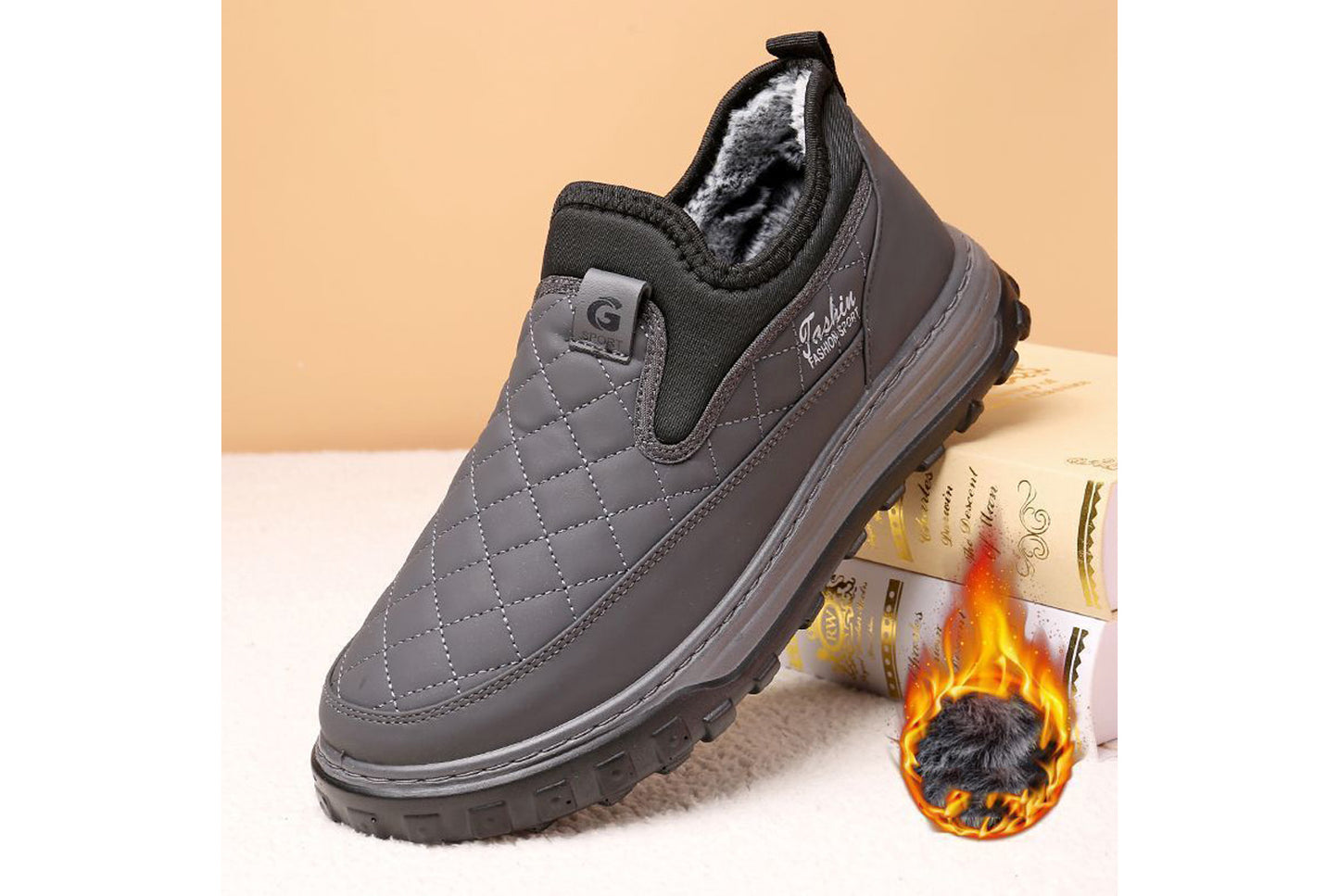 Winter Fleece-Lined Warm Men's Cotton Shoes