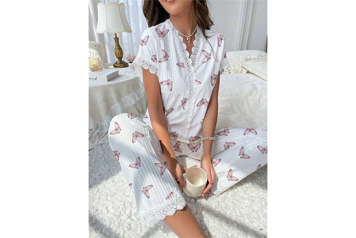 Ladies' Cherry Print Home Wear  Set