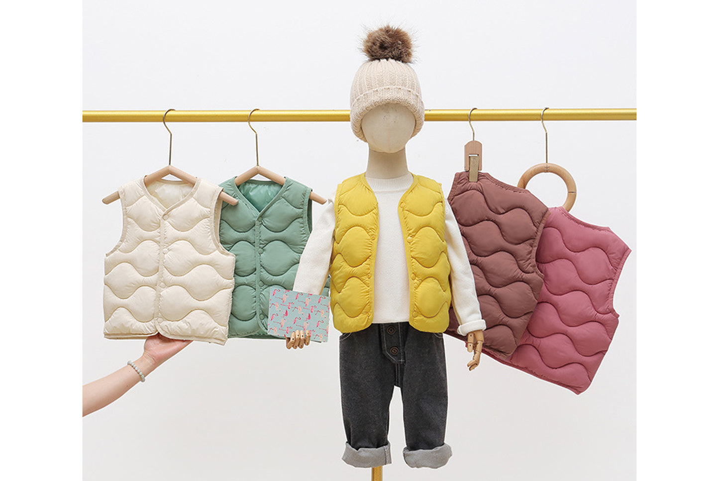 Children's Solid Color Wavy Vest