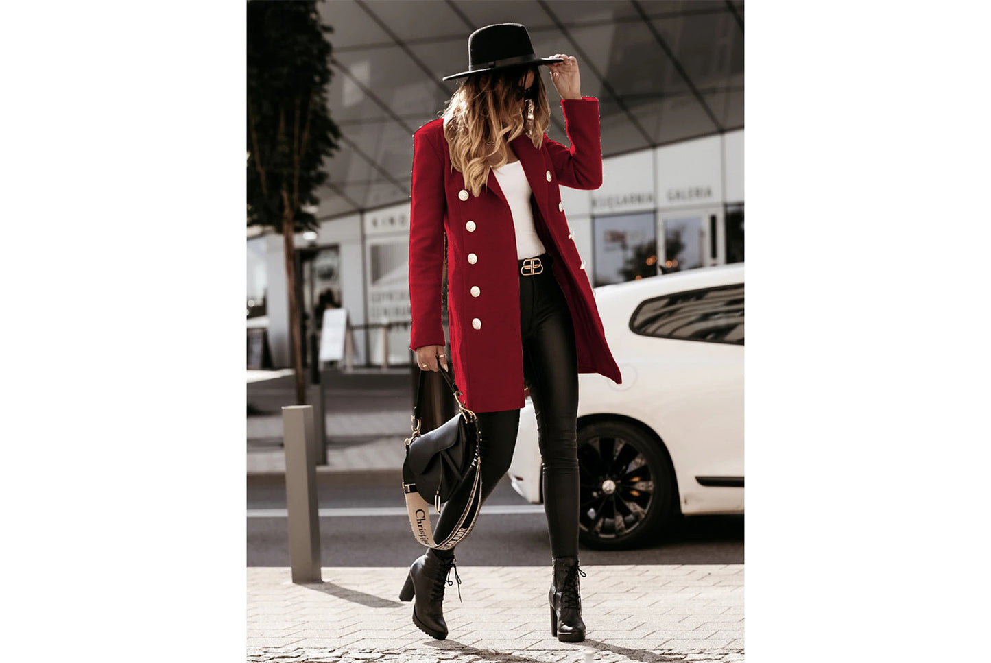 Double-Breasted Wool Coat with Suit Collar