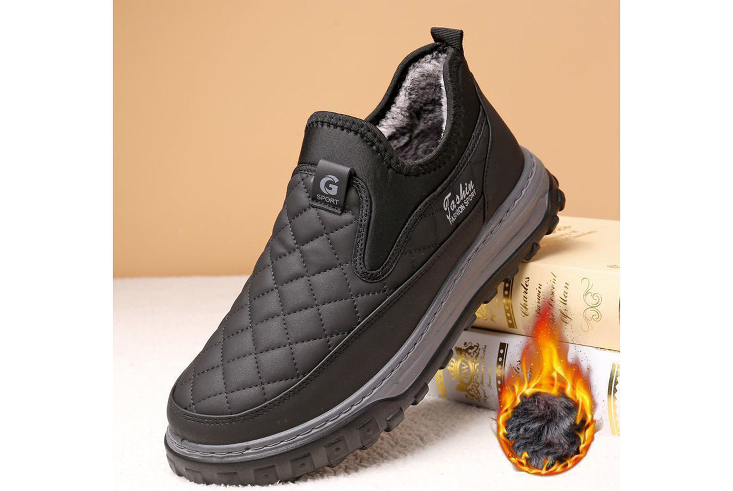 Winter Fleece-Lined Warm Men's Cotton Shoes