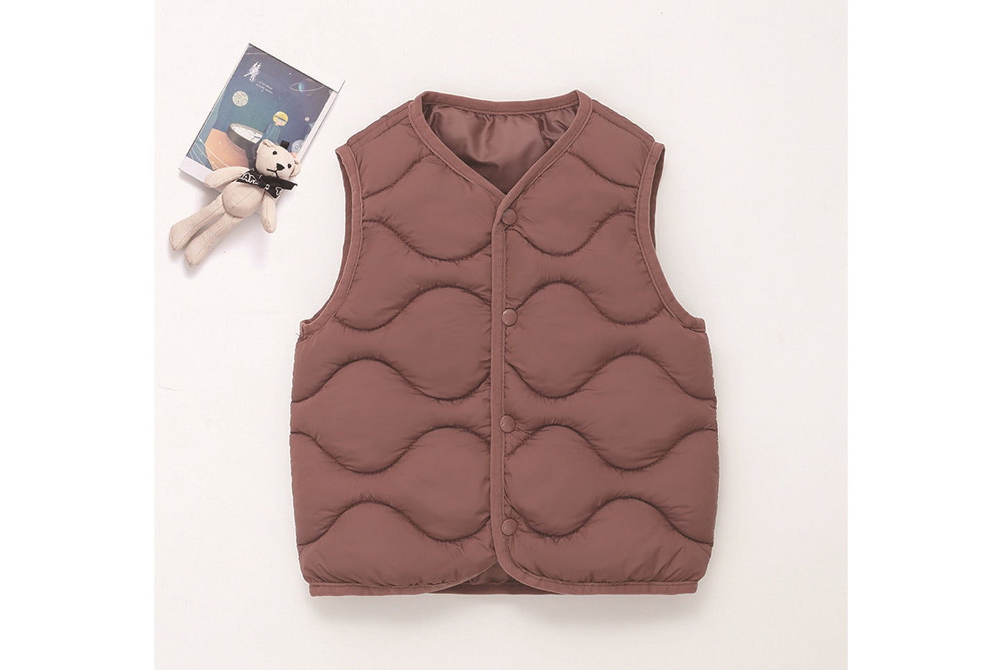 Children's Solid Color Wavy Vest