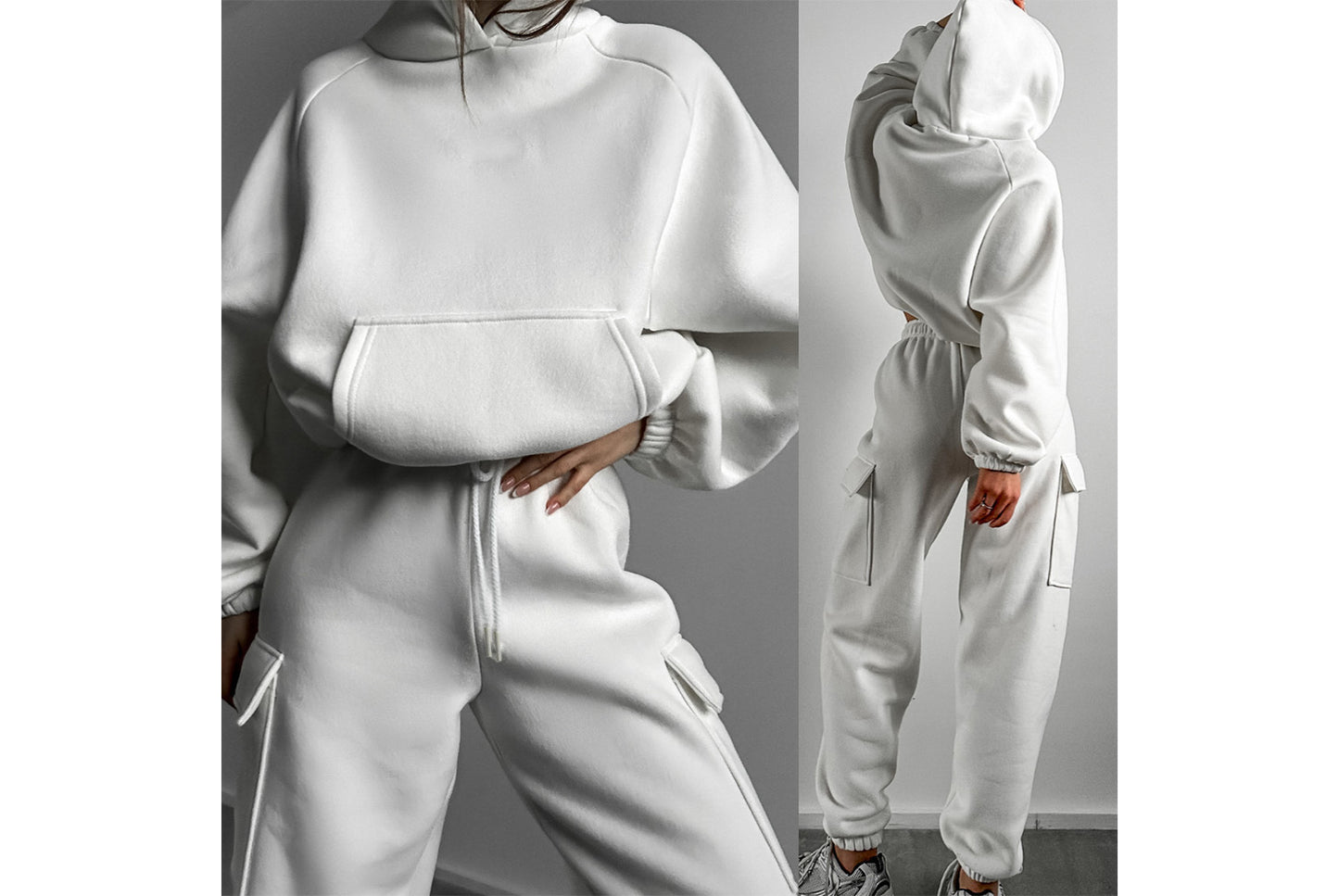 Women's New Fashionable Sporty Casual Hoodie Set