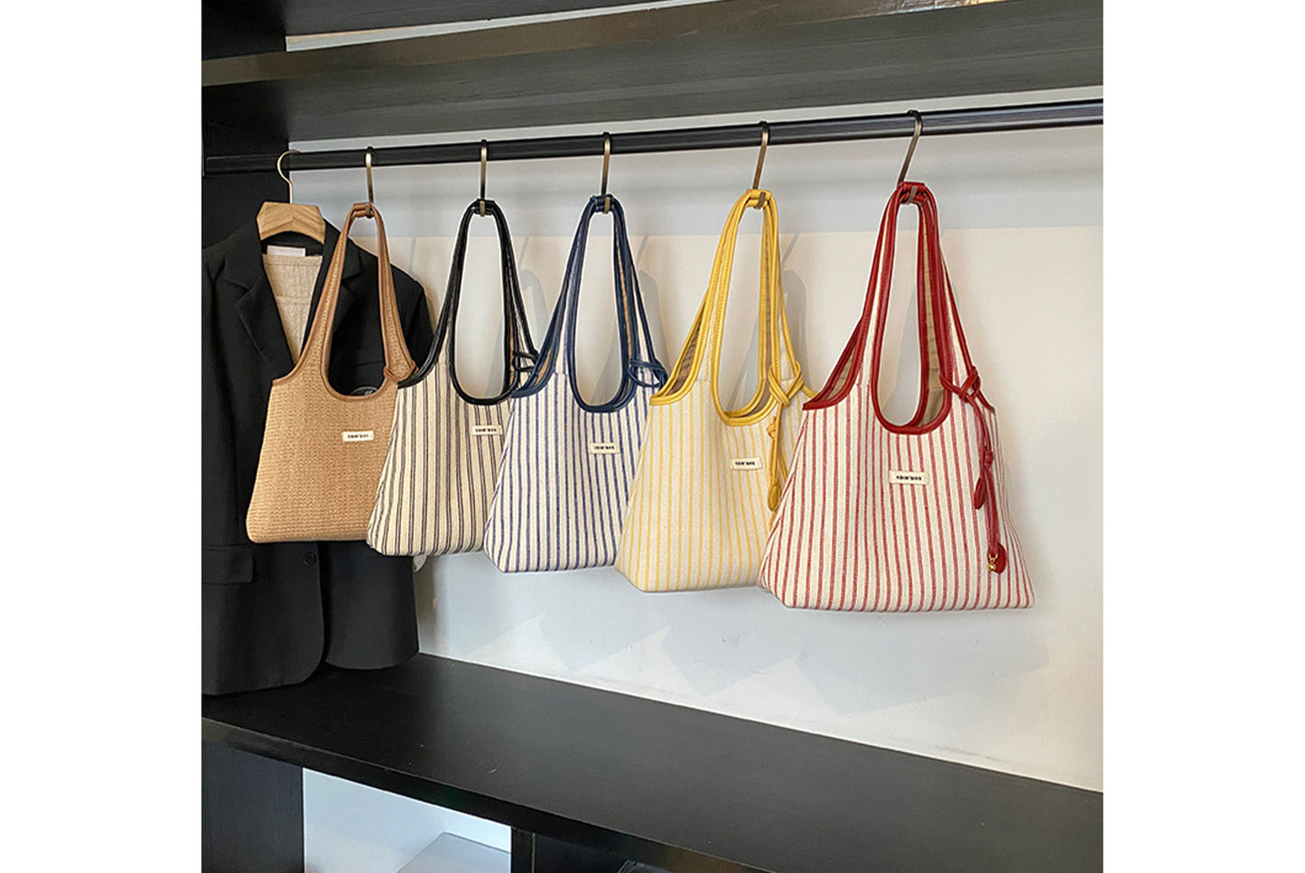 Striped Minimalist Handbag/Shoulder Bag