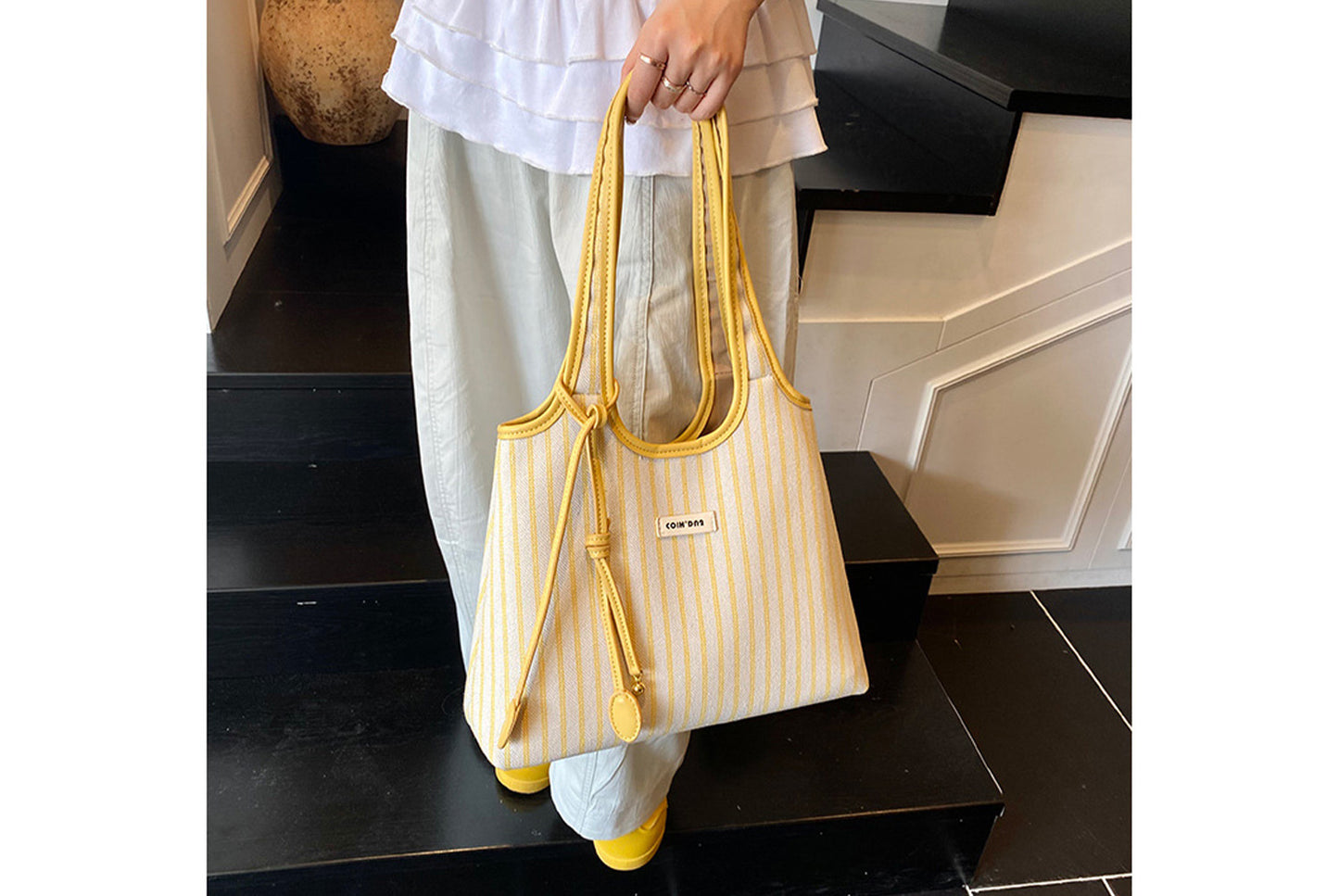 Striped Minimalist Handbag/Shoulder Bag