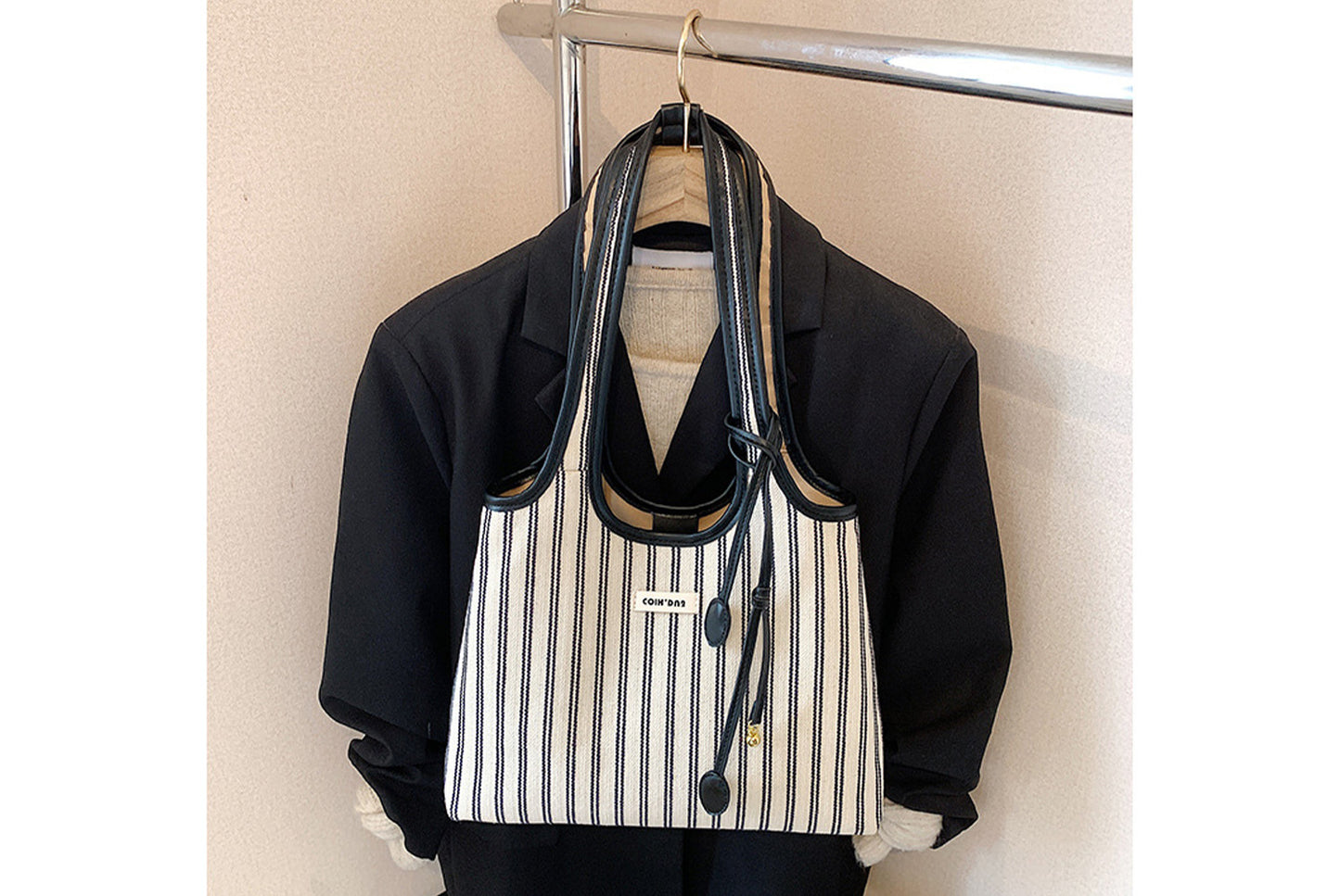 Striped Minimalist Handbag/Shoulder Bag