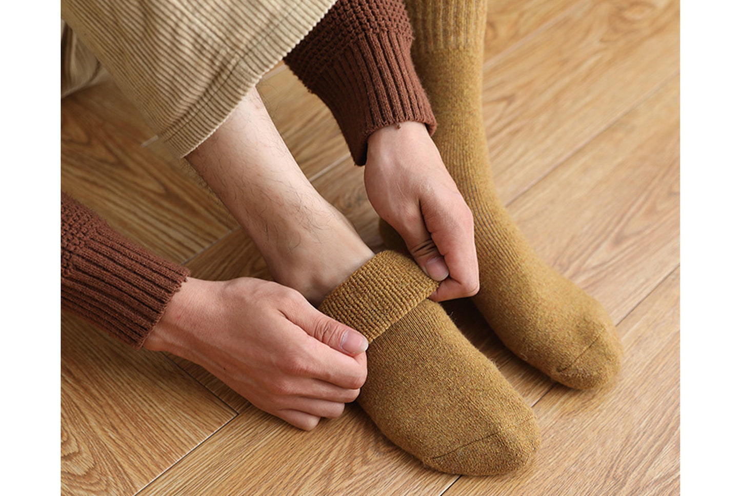 Thickened Fleece-Lined Warm and Heat-Generating Cotton Socks | 5-Pair Pack