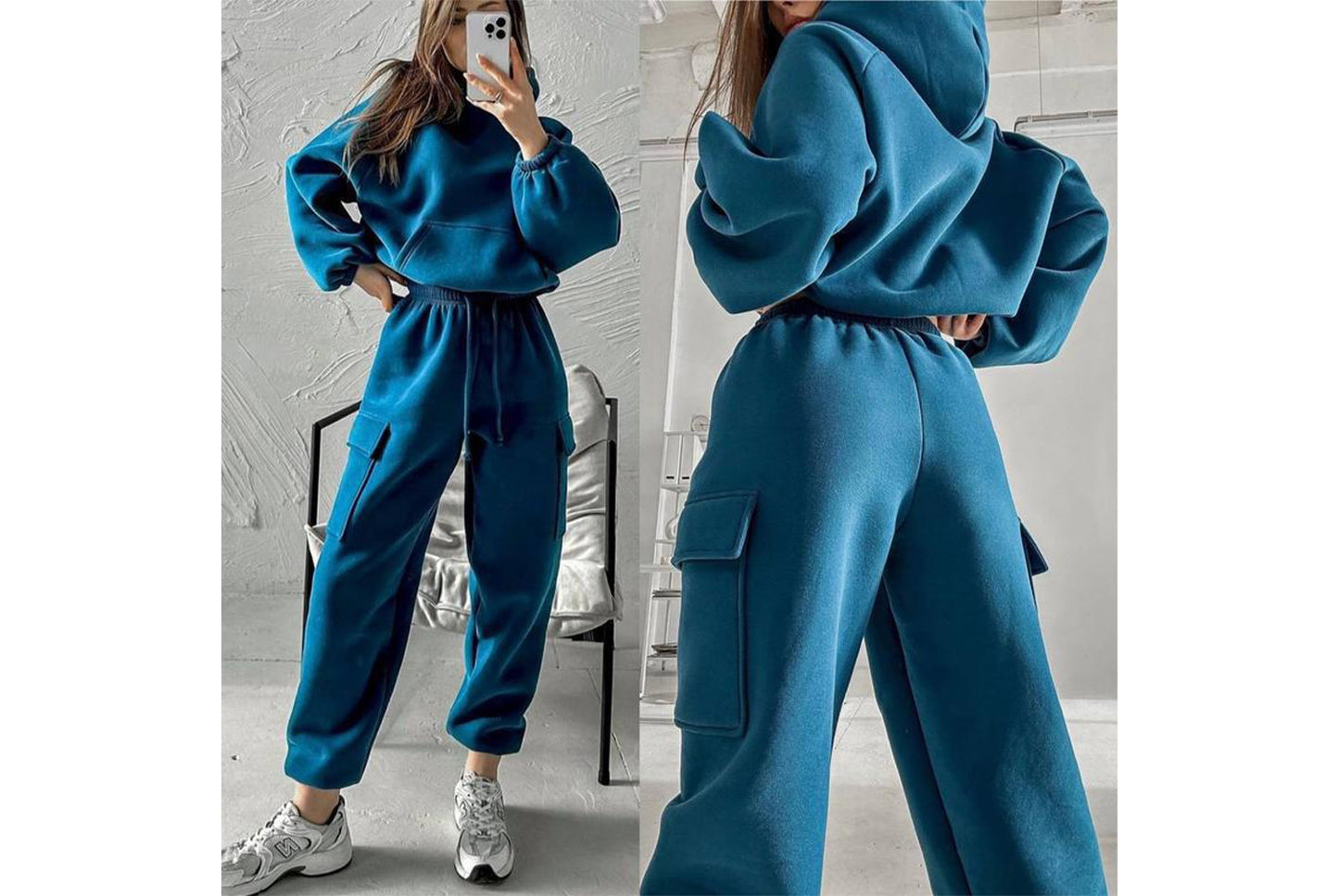 Women's New Fashionable Sporty Casual Hoodie Set