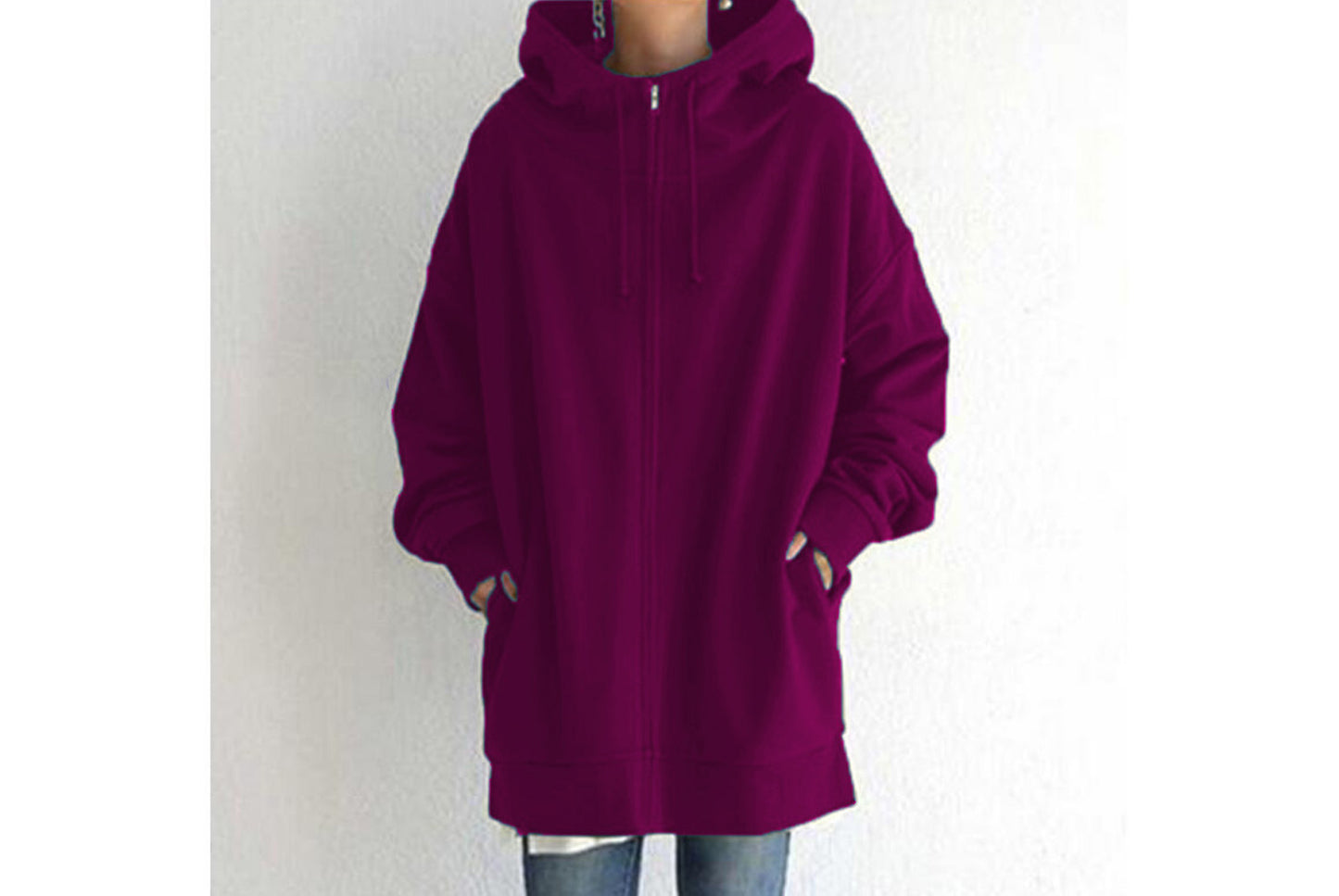 Stylish Streetwear Zippered Hooded Fleece-Lined Sweatshirt