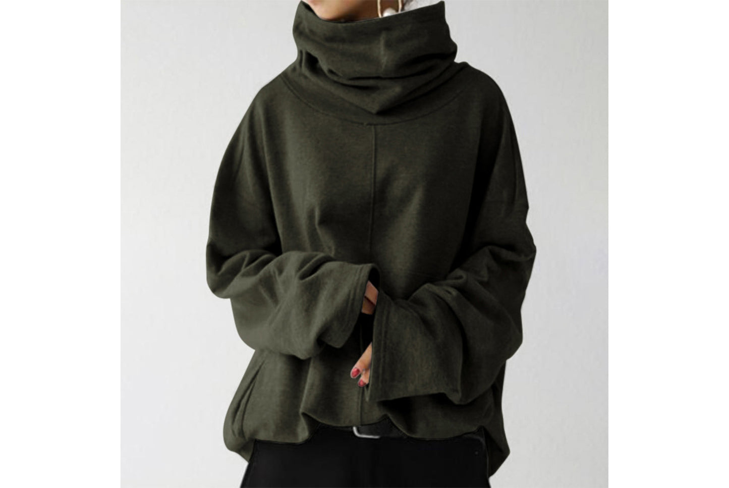 Women's Autumn/Winter High-Neck Pullover Sweatshirt