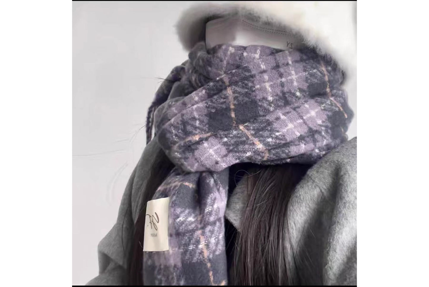 **Red Plaid Scarf for Women, Thick and Versatile Winter Style**