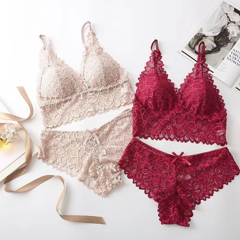 French lace bra set