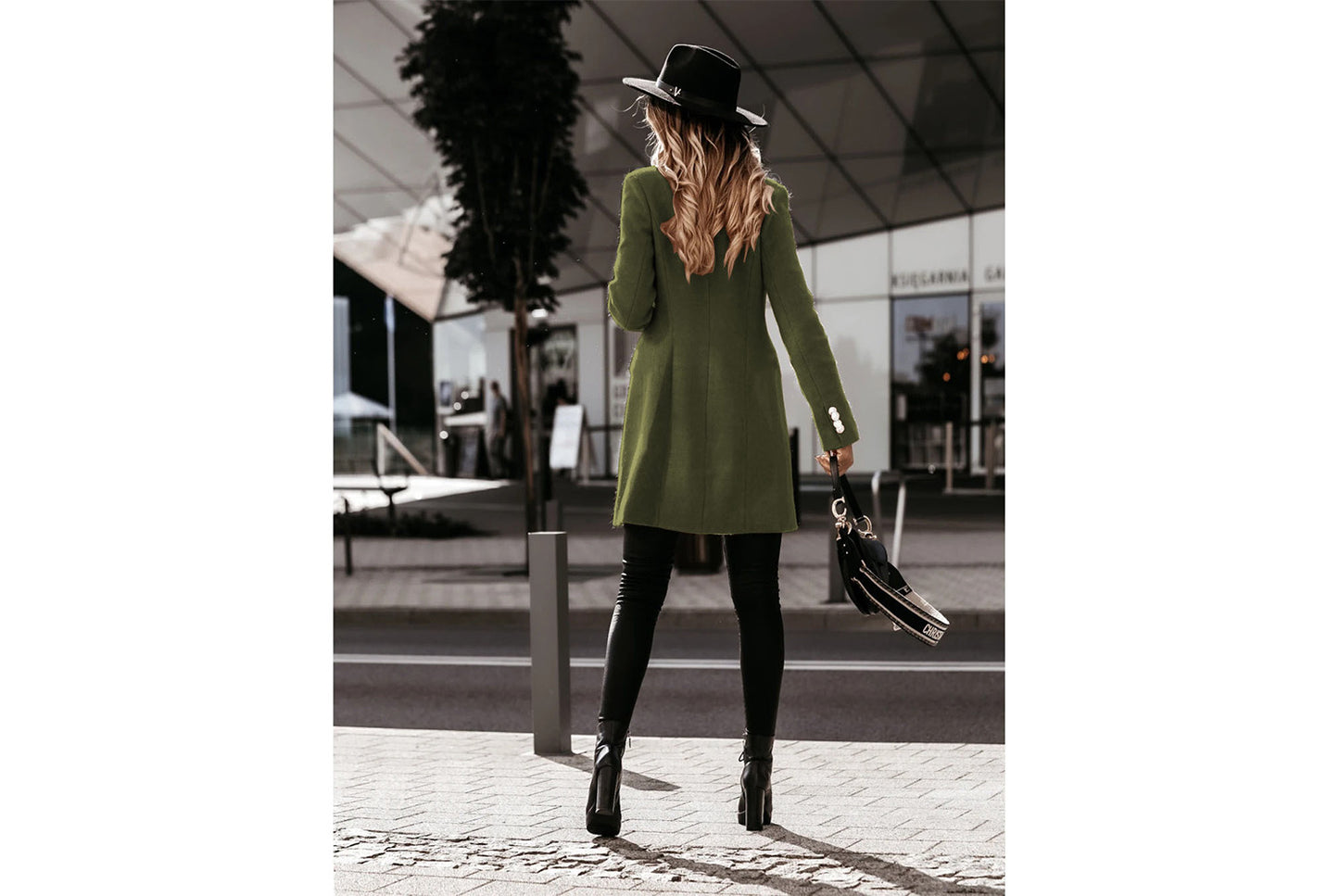 Double-Breasted Wool Coat with Suit Collar