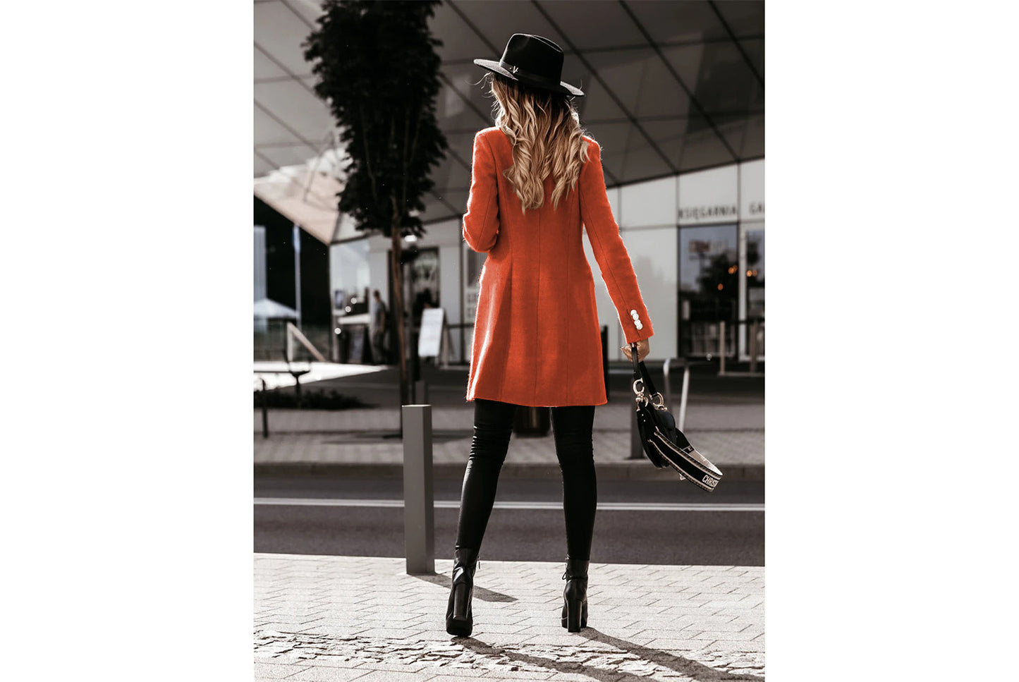 Double-Breasted Wool Coat with Suit Collar