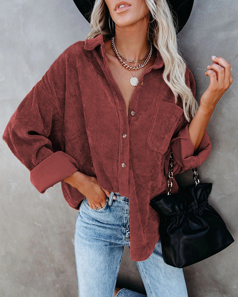 British Style Striped Shirt Jacket