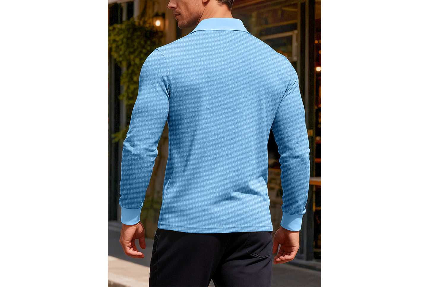 Men's Waffle Knit Polo Shirt