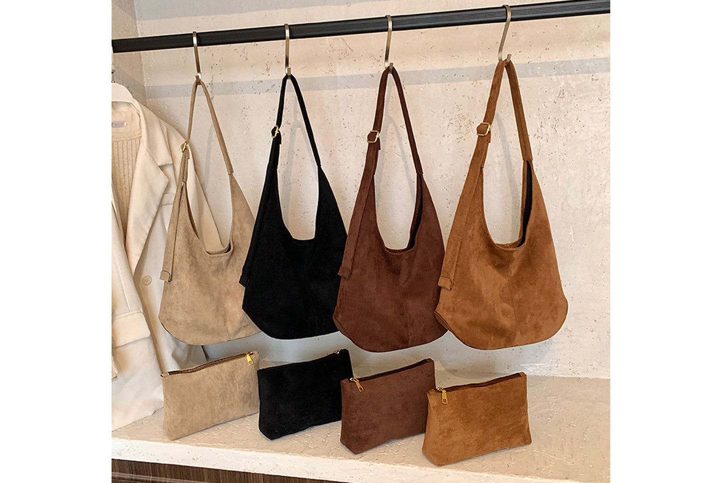 Retro Suede Bucket Bag