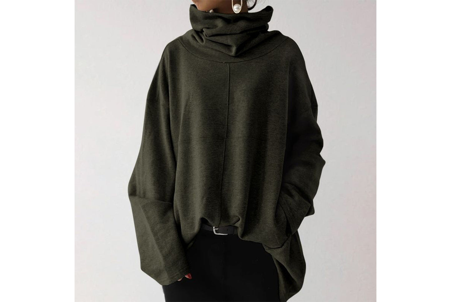 Women's Autumn/Winter High-Neck Pullover Sweatshirt