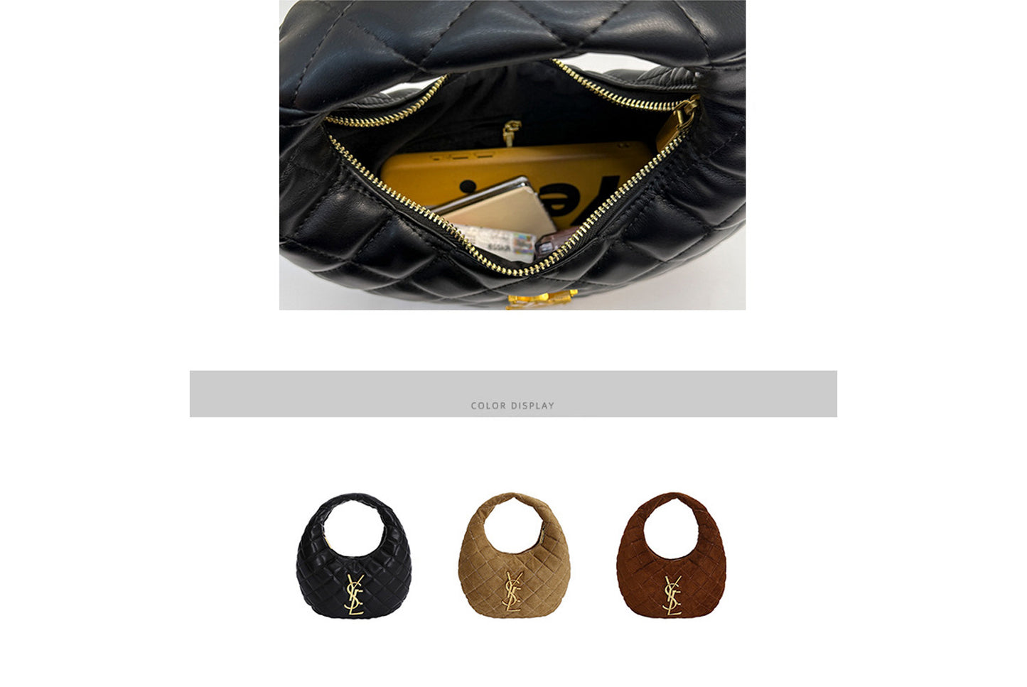 Retro Suede Crescent Bag