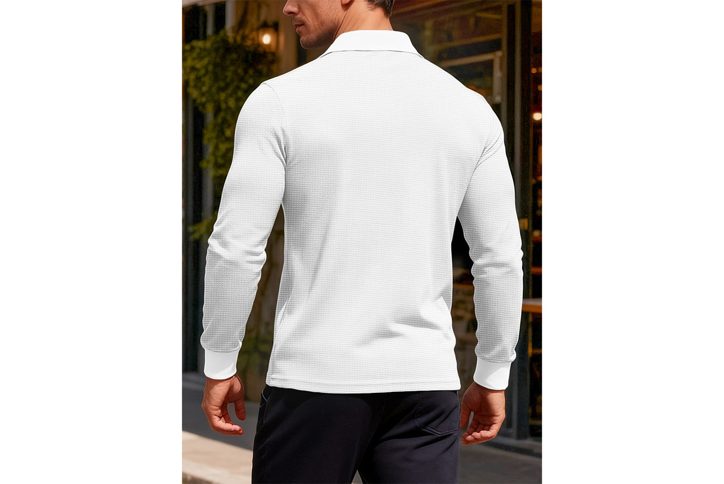 Men's Waffle Knit Polo Shirt