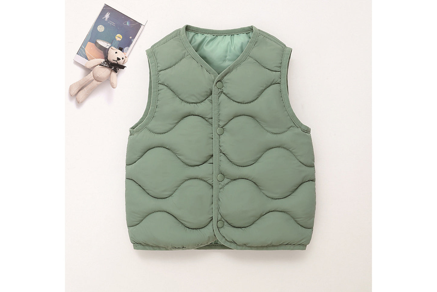 Children's Solid Color Wavy Vest