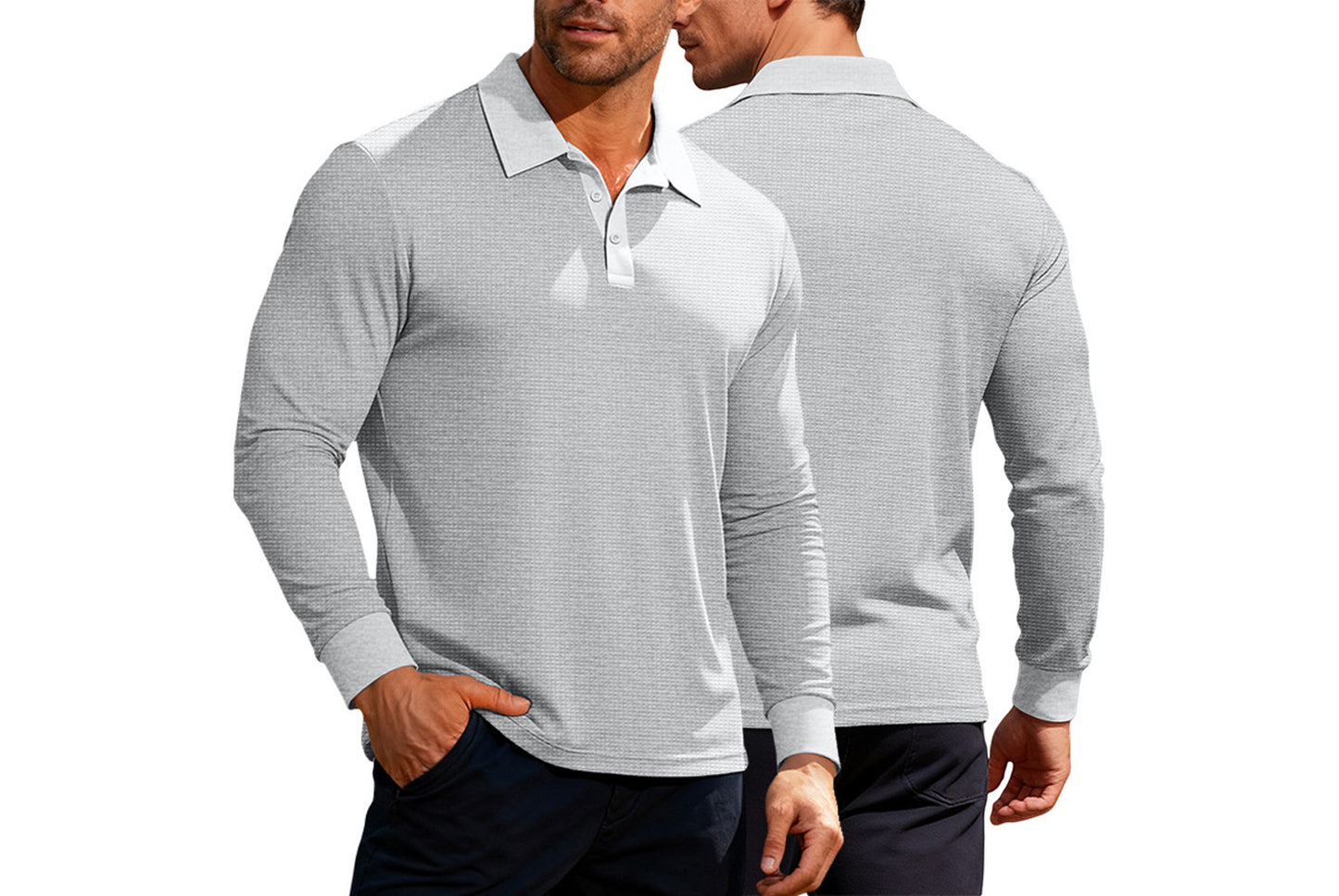 Men's Waffle Knit Polo Shirt