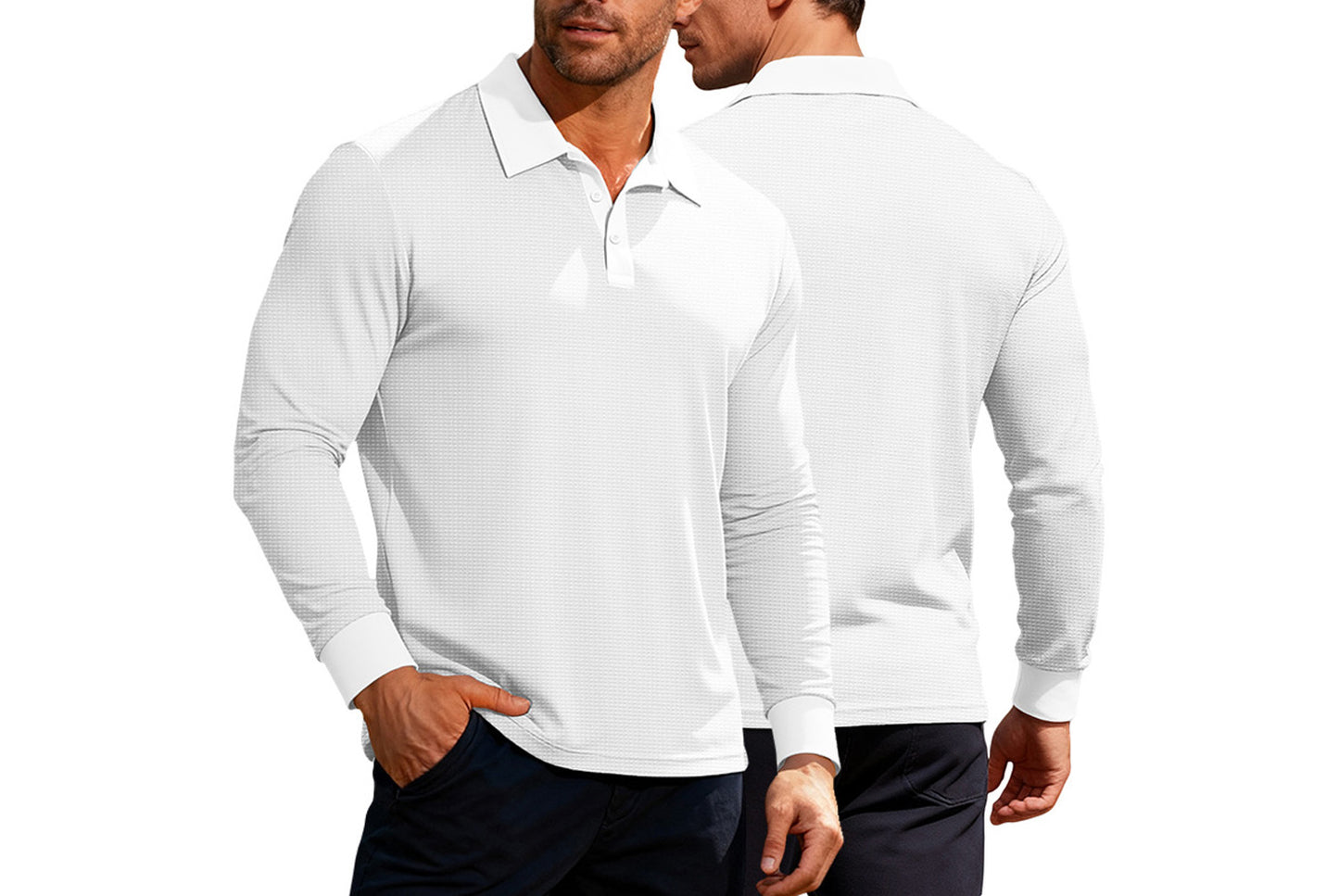 Men's Waffle Knit Polo Shirt