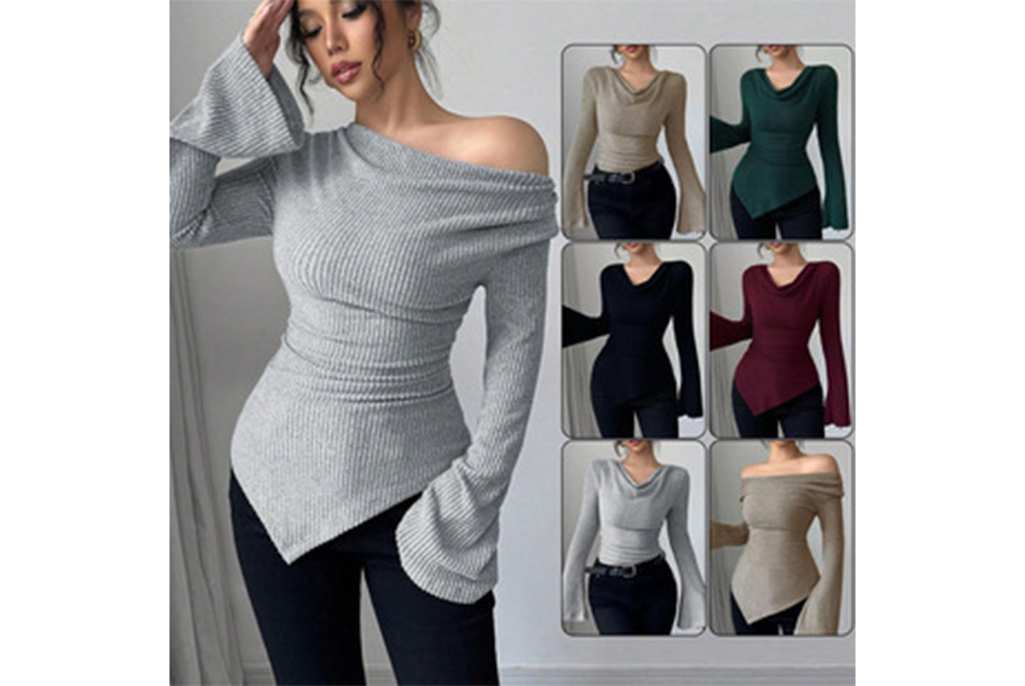 Slim Fit Long-Sleeve Knit Top