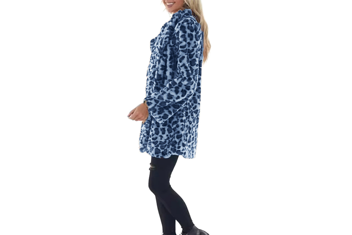 Autumn/Winter Leopard Print Faux Fur Women's Coat