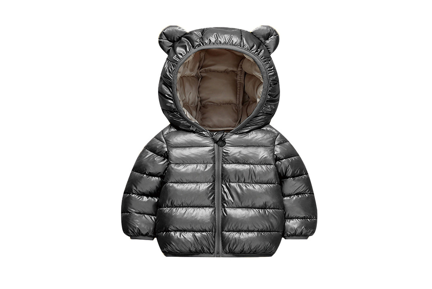 Children's Solid Color Ear-Shaped Cotton Jacket