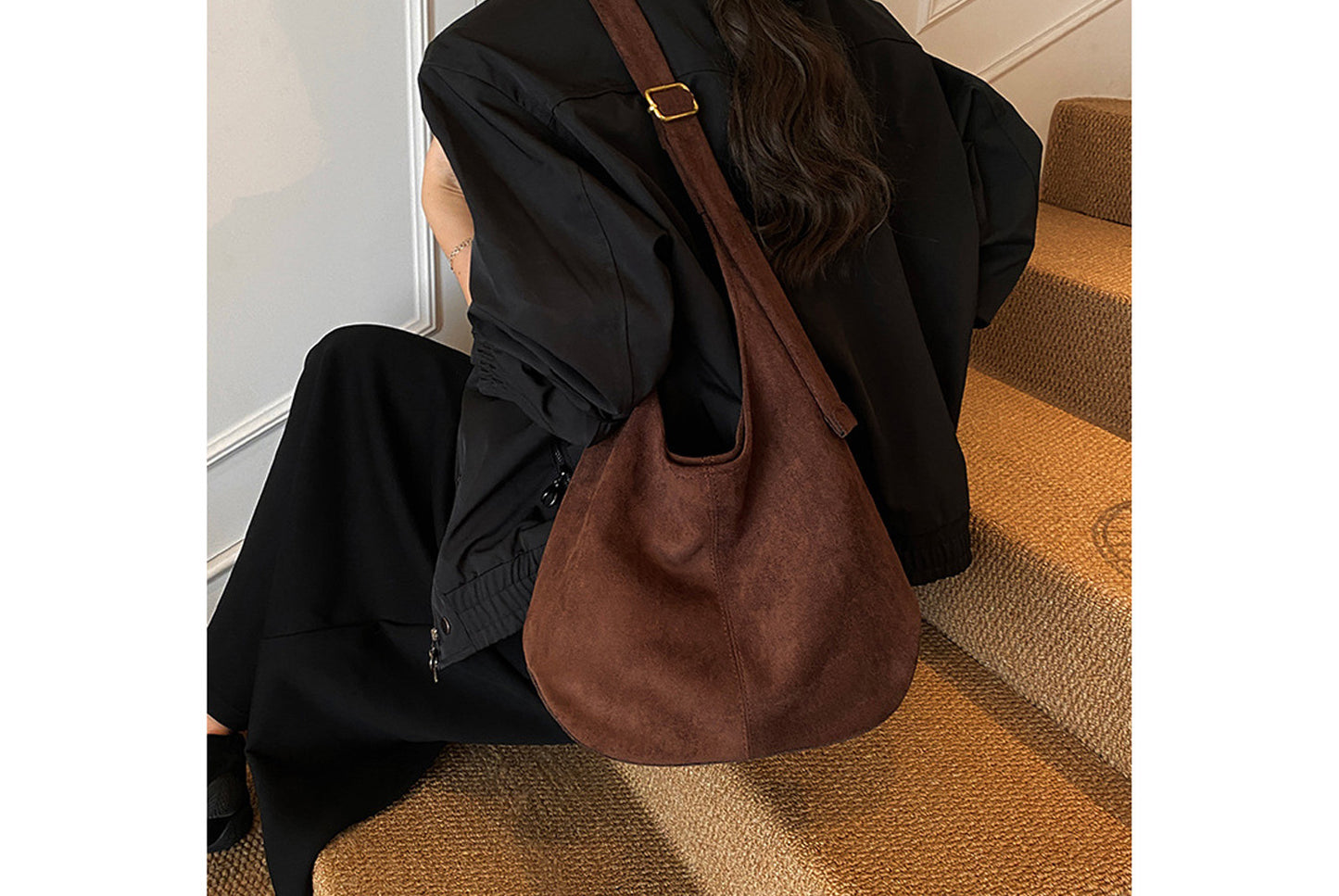 Retro Suede Bucket Bag