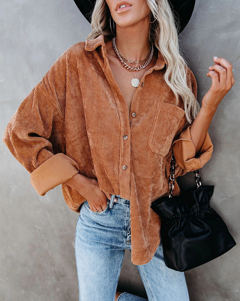 British Style Striped Shirt Jacket
