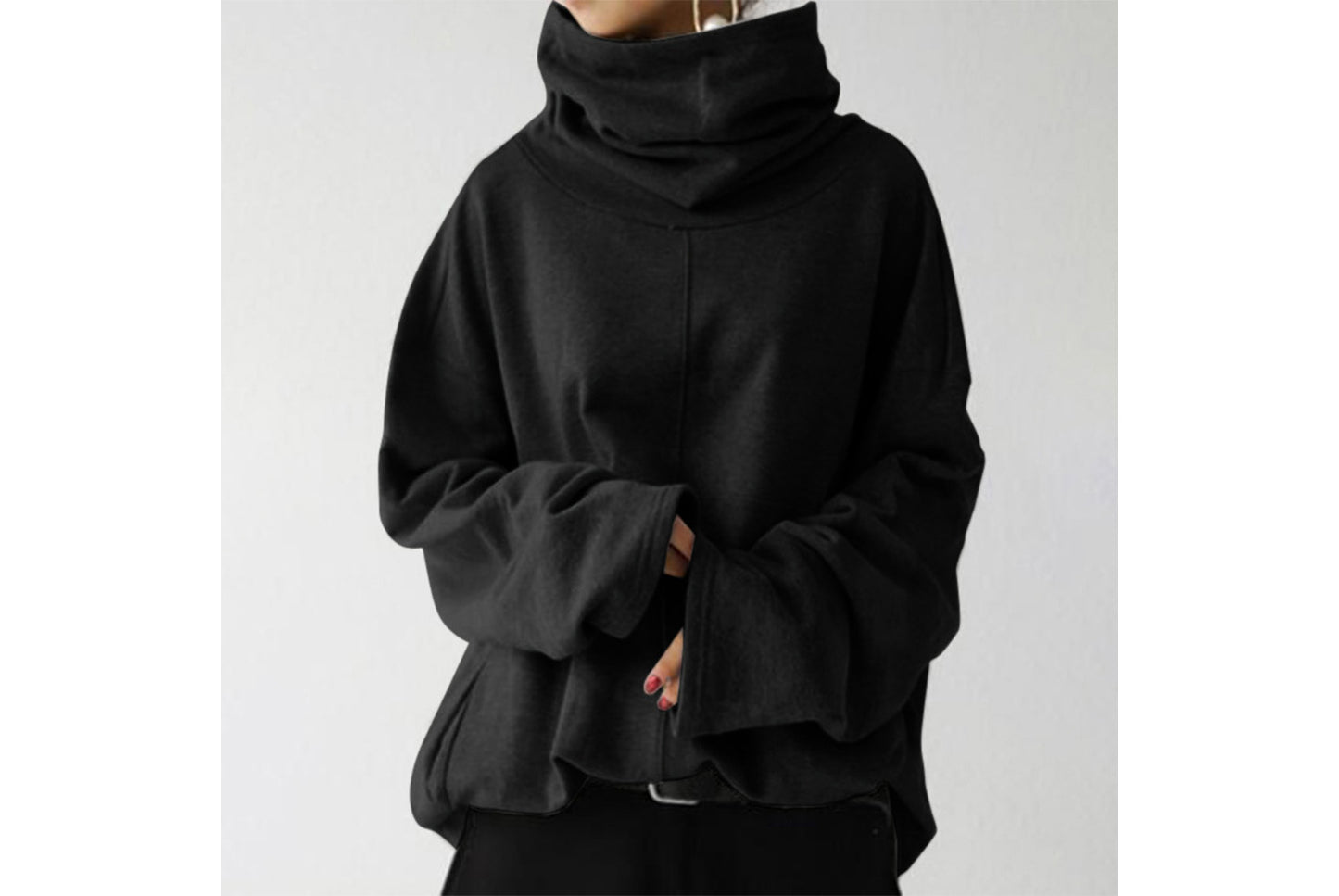 Women's Autumn/Winter High-Neck Pullover Sweatshirt